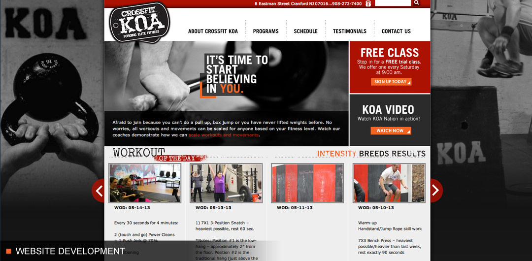 Website development for sports and fitness company