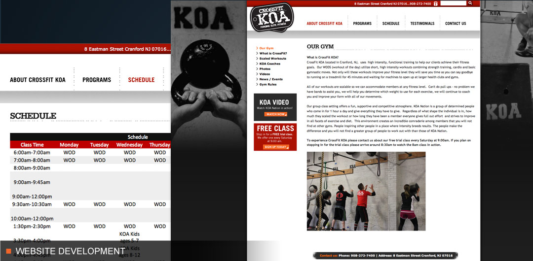 Website development for crossfit sports and fitness company